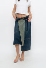 Load image into Gallery viewer, Vintage x Reworked Darkwash Midi Denim Skirt (S, M)