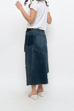 Load image into Gallery viewer, Vintage x Reworked Darkwash Midi Denim Skirt (S, M)