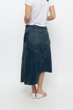 Load image into Gallery viewer, Vintage x Reworked Darkwash Midi Denim Skirt (S, M)