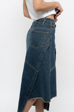 Load image into Gallery viewer, Vintage x Reworked Darkwash Midi Denim Skirt (S, M)
