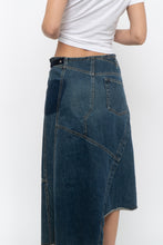Load image into Gallery viewer, Vintage x Reworked Darkwash Midi Denim Skirt (S, M)