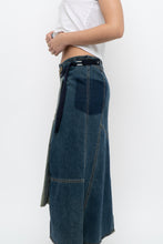 Load image into Gallery viewer, Vintage x Reworked Darkwash Midi Denim Skirt (S, M)