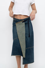 Load image into Gallery viewer, Vintage x Reworked Darkwash Midi Denim Skirt (S, M)