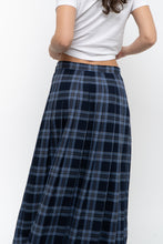 Load image into Gallery viewer, Vintage x Made in USA x Blue Plaid Wool Pleated Maxi Skirt (L)