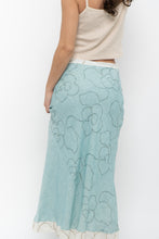 Load image into Gallery viewer, Vintage x Made in Ireland x Deadstock Teal Floral Embroidered Maxi Skirt (XS, S)
