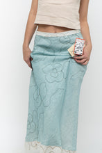 Load image into Gallery viewer, Vintage x Made in Ireland x Deadstock Teal Floral Embroidered Maxi Skirt (XS, S)