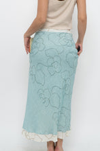Load image into Gallery viewer, Vintage x Made in Ireland x Deadstock Teal Floral Embroidered Maxi Skirt (XS, S)