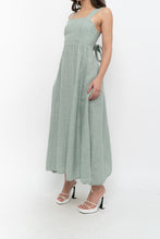 Load image into Gallery viewer, Vintage x Made in Italy x FRANCESCA BETTINI Teal Linen Maxi Dress (S, M)