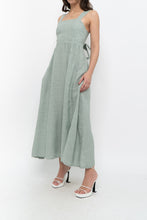 Load image into Gallery viewer, Vintage x Made in Italy x FRANCESCA BETTINI Teal Linen Maxi Dress (S, M)