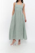 Load image into Gallery viewer, Vintage x Made in Italy x FRANCESCA BETTINI Teal Linen Maxi Dress (S, M)