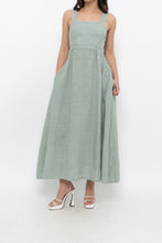 Load image into Gallery viewer, Vintage x Made in Italy x FRANCESCA BETTINI Teal Linen Maxi Dress (S, M)