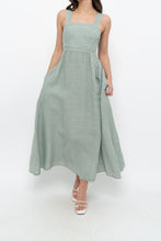 Load image into Gallery viewer, Vintage x Made in Italy x FRANCESCA BETTINI Teal Linen Maxi Dress (S, M)