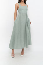 Load image into Gallery viewer, Vintage x Made in Italy x FRANCESCA BETTINI Teal Linen Maxi Dress (S, M)