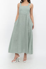 Load image into Gallery viewer, Vintage x Made in Italy x FRANCESCA BETTINI Teal Linen Maxi Dress (S, M)