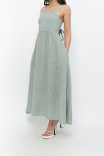 Load image into Gallery viewer, Vintage x Made in Italy x FRANCESCA BETTINI Teal Linen Maxi Dress (S, M)