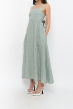Load image into Gallery viewer, Vintage x Made in Italy x FRANCESCA BETTINI Teal Linen Maxi Dress (S, M)