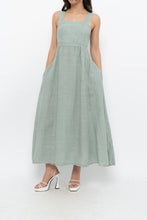Load image into Gallery viewer, Vintage x Made in Italy x FRANCESCA BETTINI Teal Linen Maxi Dress (S, M)