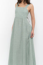 Load image into Gallery viewer, Vintage x Made in Italy x FRANCESCA BETTINI Teal Linen Maxi Dress (S, M)