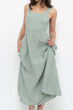 Load image into Gallery viewer, Vintage x Made in Italy x FRANCESCA BETTINI Teal Linen Maxi Dress (S, M)