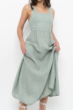 Load image into Gallery viewer, Vintage x Made in Italy x FRANCESCA BETTINI Teal Linen Maxi Dress (S, M)