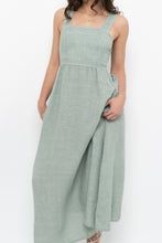 Load image into Gallery viewer, Vintage x Made in Italy x FRANCESCA BETTINI Teal Linen Maxi Dress (S, M)