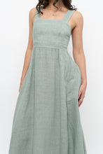 Load image into Gallery viewer, Vintage x Made in Italy x FRANCESCA BETTINI Teal Linen Maxi Dress (S, M)