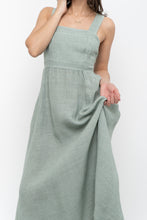 Load image into Gallery viewer, Vintage x Made in Italy x FRANCESCA BETTINI Teal Linen Maxi Dress (S, M)