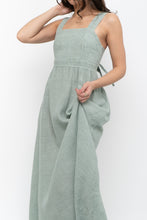 Load image into Gallery viewer, Vintage x Made in Italy x FRANCESCA BETTINI Teal Linen Maxi Dress (S, M)