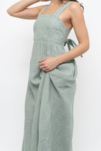 Load image into Gallery viewer, Vintage x Made in Italy x FRANCESCA BETTINI Teal Linen Maxi Dress (S, M)