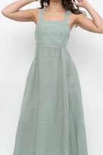 Load image into Gallery viewer, Vintage x Made in Italy x FRANCESCA BETTINI Teal Linen Maxi Dress (S, M)