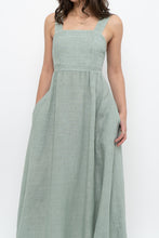 Load image into Gallery viewer, Vintage x Made in Italy x FRANCESCA BETTINI Teal Linen Maxi Dress (S, M)