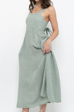 Load image into Gallery viewer, Vintage x Made in Italy x FRANCESCA BETTINI Teal Linen Maxi Dress (S, M)