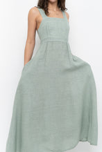 Load image into Gallery viewer, Vintage x Made in Italy x FRANCESCA BETTINI Teal Linen Maxi Dress (S, M)