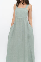 Load image into Gallery viewer, Vintage x Made in Italy x FRANCESCA BETTINI Teal Linen Maxi Dress (S, M)