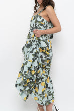 Load image into Gallery viewer, Modern x Lemon Patterned Tiered Cotton Midi Dress (XS, S)
