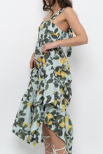 Load image into Gallery viewer, Modern x Lemon Patterned Tiered Cotton Midi Dress (XS, S)
