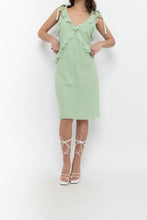 Load image into Gallery viewer, Vintage x CHRISTIAN LACROIX Green Frilly Silk Midi Dress (S)