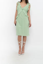 Load image into Gallery viewer, Vintage x CHRISTIAN LACROIX Green Frilly Silk Midi Dress (S)