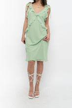 Load image into Gallery viewer, Vintage x CHRISTIAN LACROIX Green Frilly Silk Midi Dress (S)