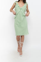 Load image into Gallery viewer, Vintage x CHRISTIAN LACROIX Green Frilly Silk Midi Dress (S)