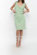 Load image into Gallery viewer, Vintage x CHRISTIAN LACROIX Green Frilly Silk Midi Dress (S)