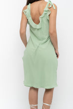 Load image into Gallery viewer, Vintage x CHRISTIAN LACROIX Green Frilly Silk Midi Dress (S)