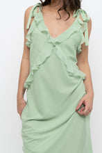 Load image into Gallery viewer, Vintage x CHRISTIAN LACROIX Green Frilly Silk Midi Dress (S)