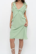Load image into Gallery viewer, Vintage x CHRISTIAN LACROIX Green Frilly Silk Midi Dress (S)
