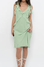 Load image into Gallery viewer, Vintage x CHRISTIAN LACROIX Green Frilly Silk Midi Dress (S)