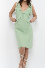 Load image into Gallery viewer, Vintage x CHRISTIAN LACROIX Green Frilly Silk Midi Dress (S)