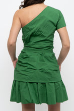 Load image into Gallery viewer, DEREK LAM CROSBY x Green Off-Shoulder Gathered Cotton Dress (M)