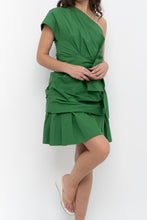 Load image into Gallery viewer, DEREK LAM CROSBY x Green Off-Shoulder Gathered Cotton Dress (M)