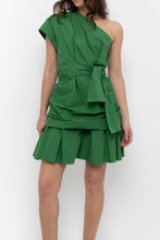 Load image into Gallery viewer, DEREK LAM CROSBY x Green Off-Shoulder Gathered Cotton Dress (M)
