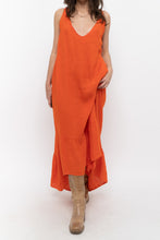 Load image into Gallery viewer, Vintage x Made in Italy x Orange Linen Maxi Dress (M, L)